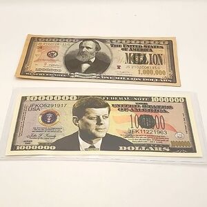 Novelty $1000000 Bills JFK & Rutherford B Hayes